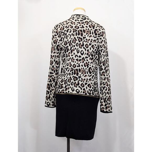 Chico's Cardigan Sweater Convertible Animal Print Zip Off Misses Size 0 S New - Picture 4 of 11